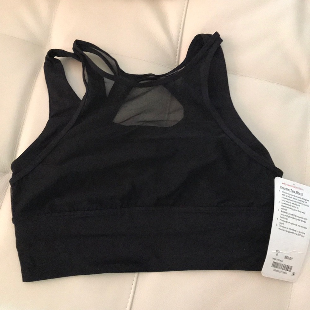 NWT BLK BLACK LULULEMON DOUBLE TAP BRA - - Size 8 - Picture 3 of 8